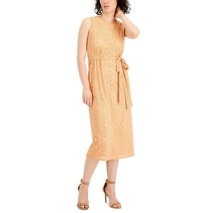 Anne Klein Peach Lace Midi Dress